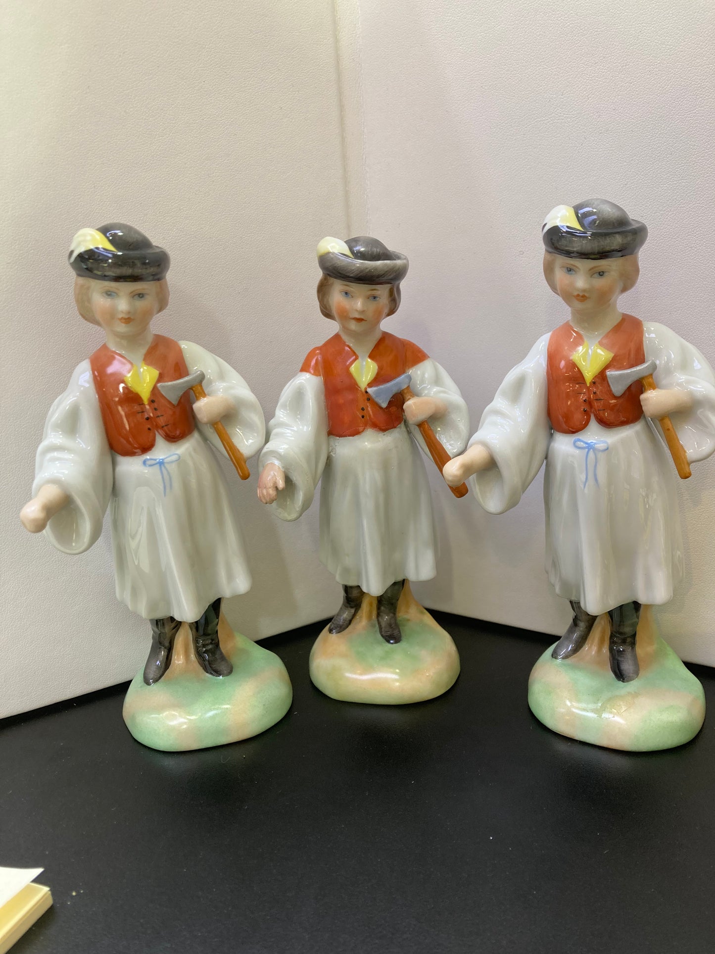 Herend porcelain figurines from Hungary, hand painted.