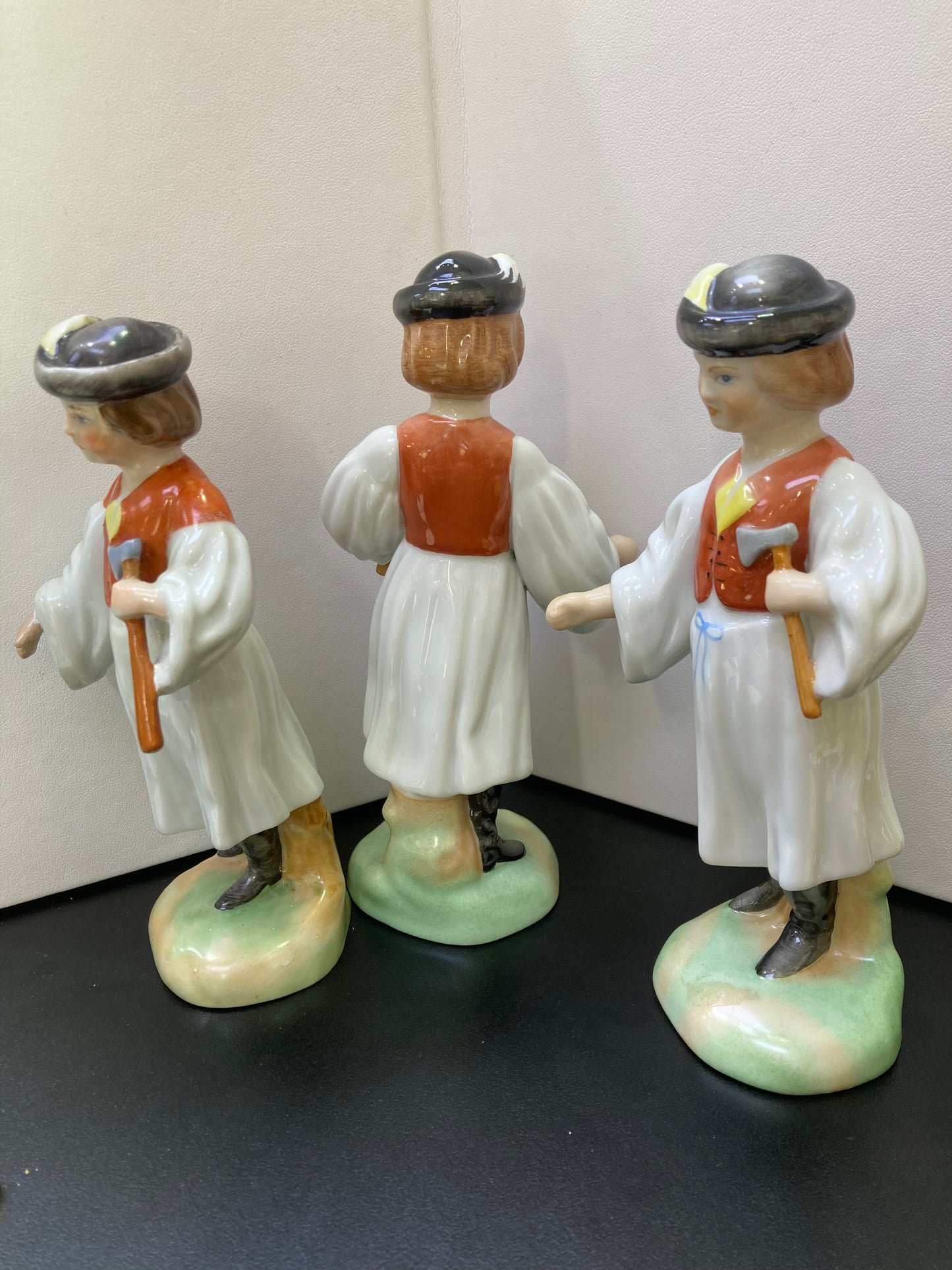 Herend porcelain figurines from Hungary, hand painted.