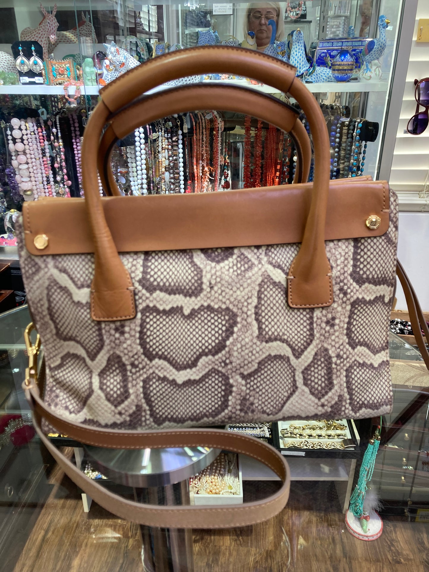 Louise et Cie Designer Handbag leather snake color