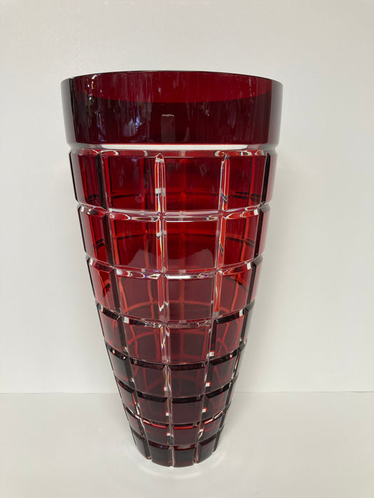 Crystal - cranberry Vase from Europe