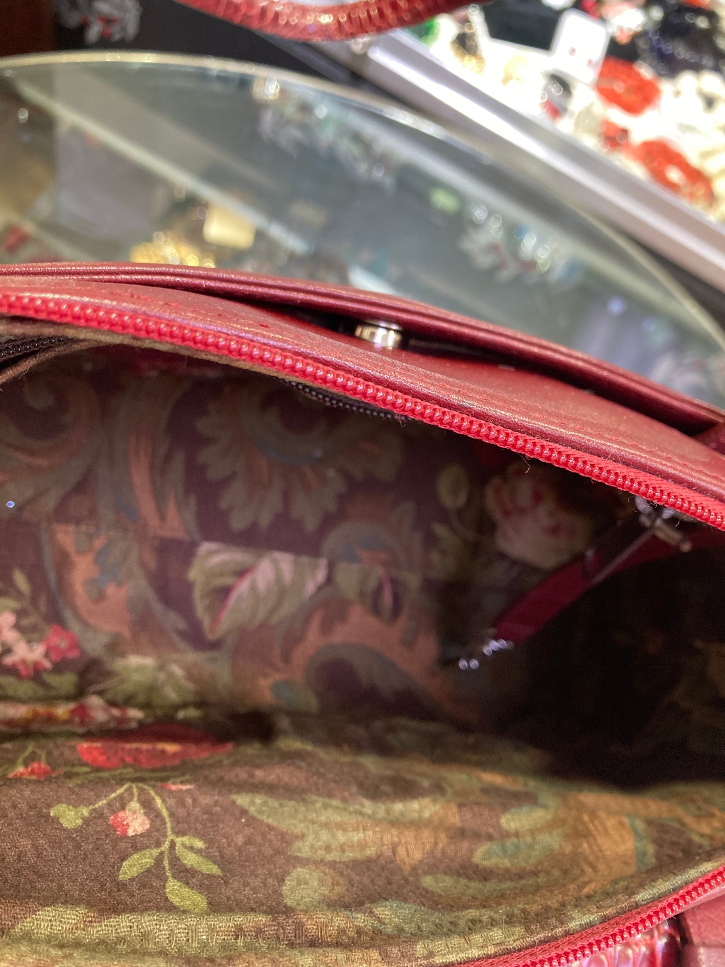 Brighton Designer Handbag leather burgundy color