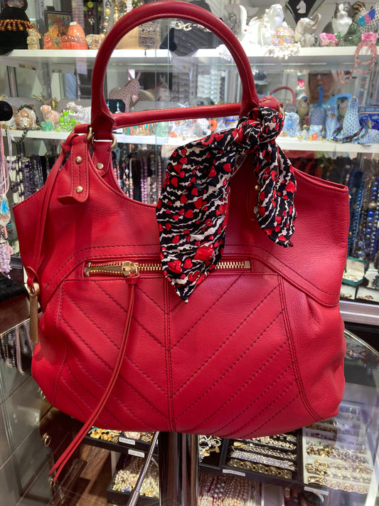 Foote Designer Handbag leather red color