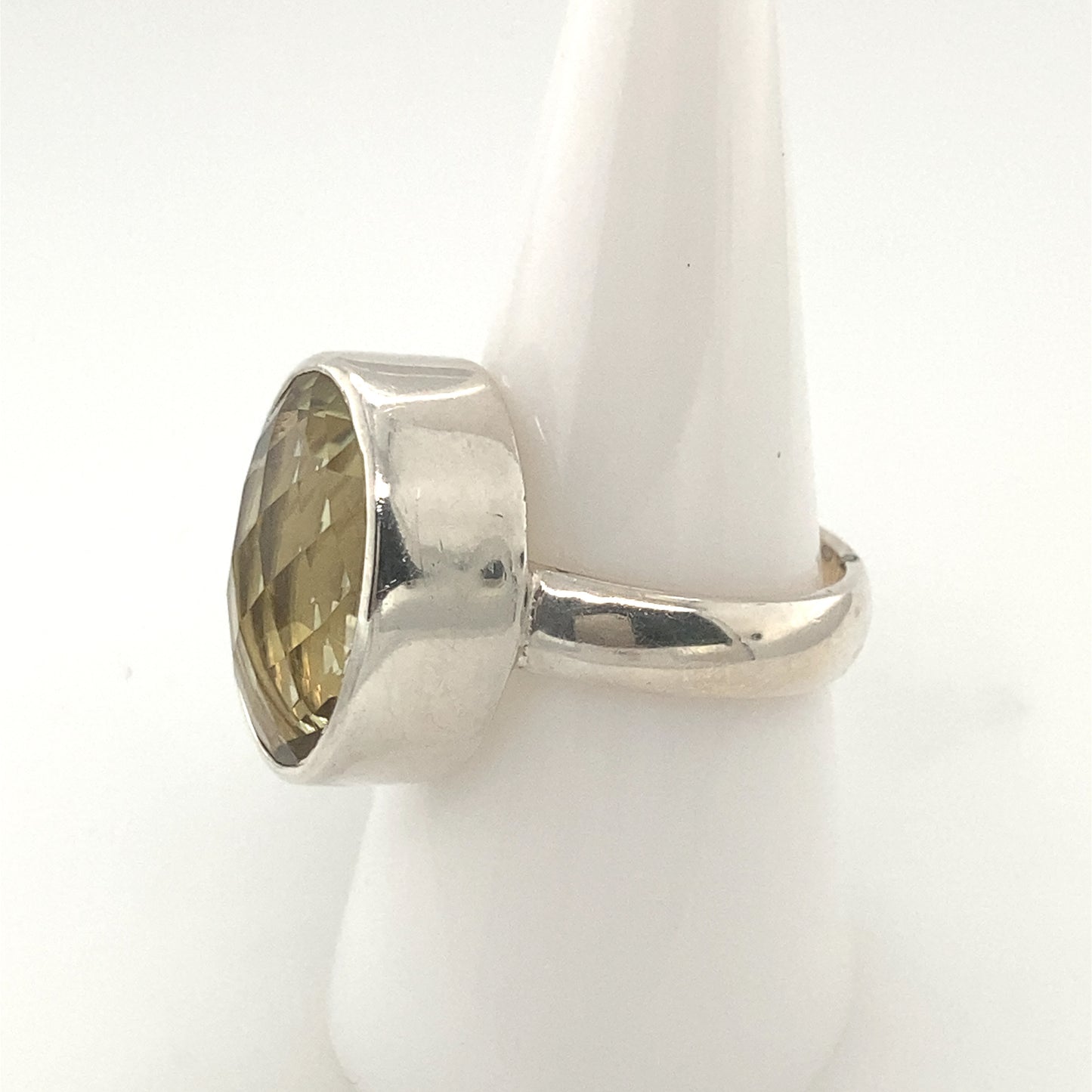 Sterling Silver 925 Ring with Lemon Topaz Stone