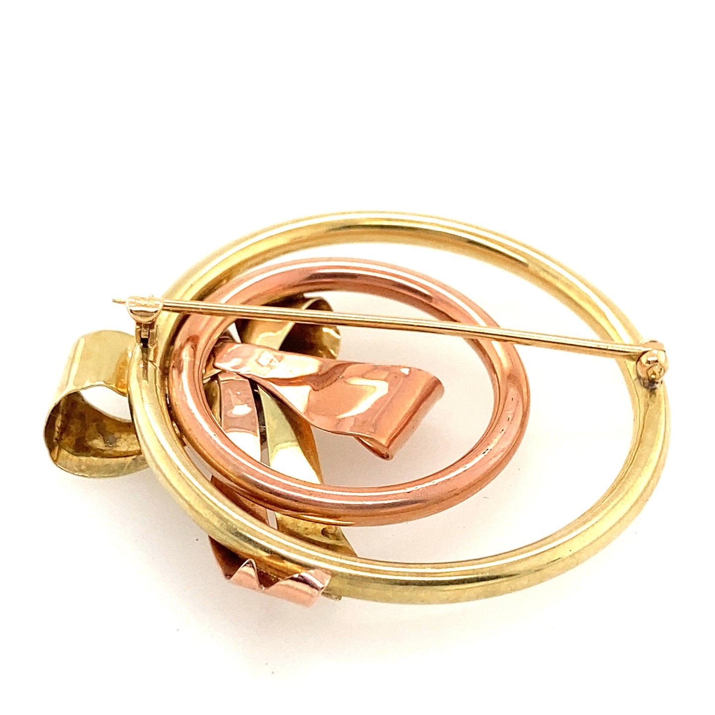 14k yellow and rose gold two color combination  brooch and pendant with sapphire and Diamond stone.