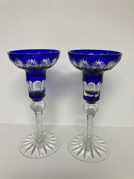 Crystal candle holder - pair
