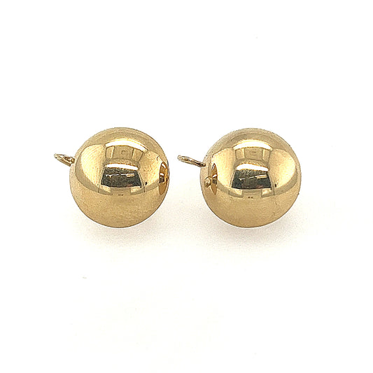 14K Yellow Gold Round Earrings