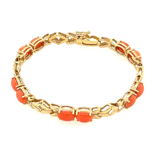 14K Yellow Gold Baby Coral Bracelet