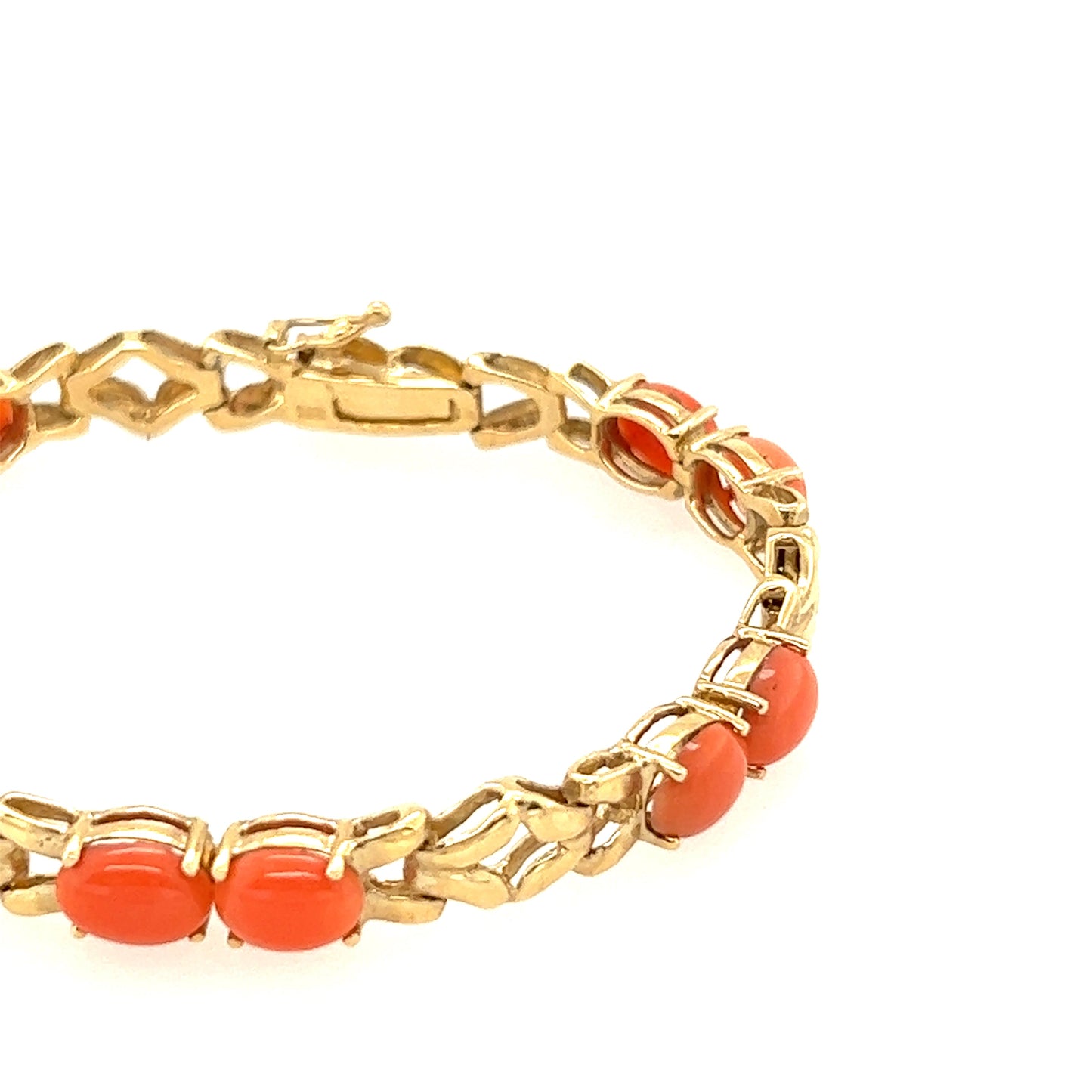 14K Yellow Gold Baby Coral Bracelet