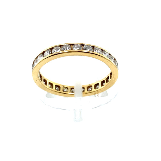 14K Yellow Gold Forever Band Diamond Ring