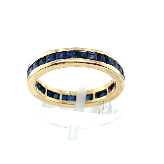 14K Yellow Gold Sapphire Forever Band Ring