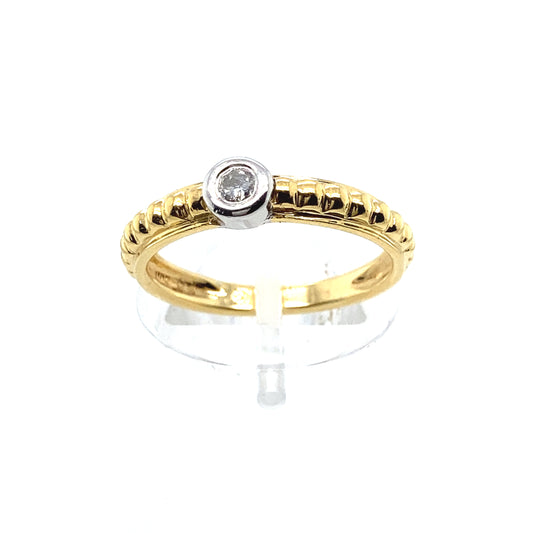 14K Yellow and White Gold Diamond Engagement Ring