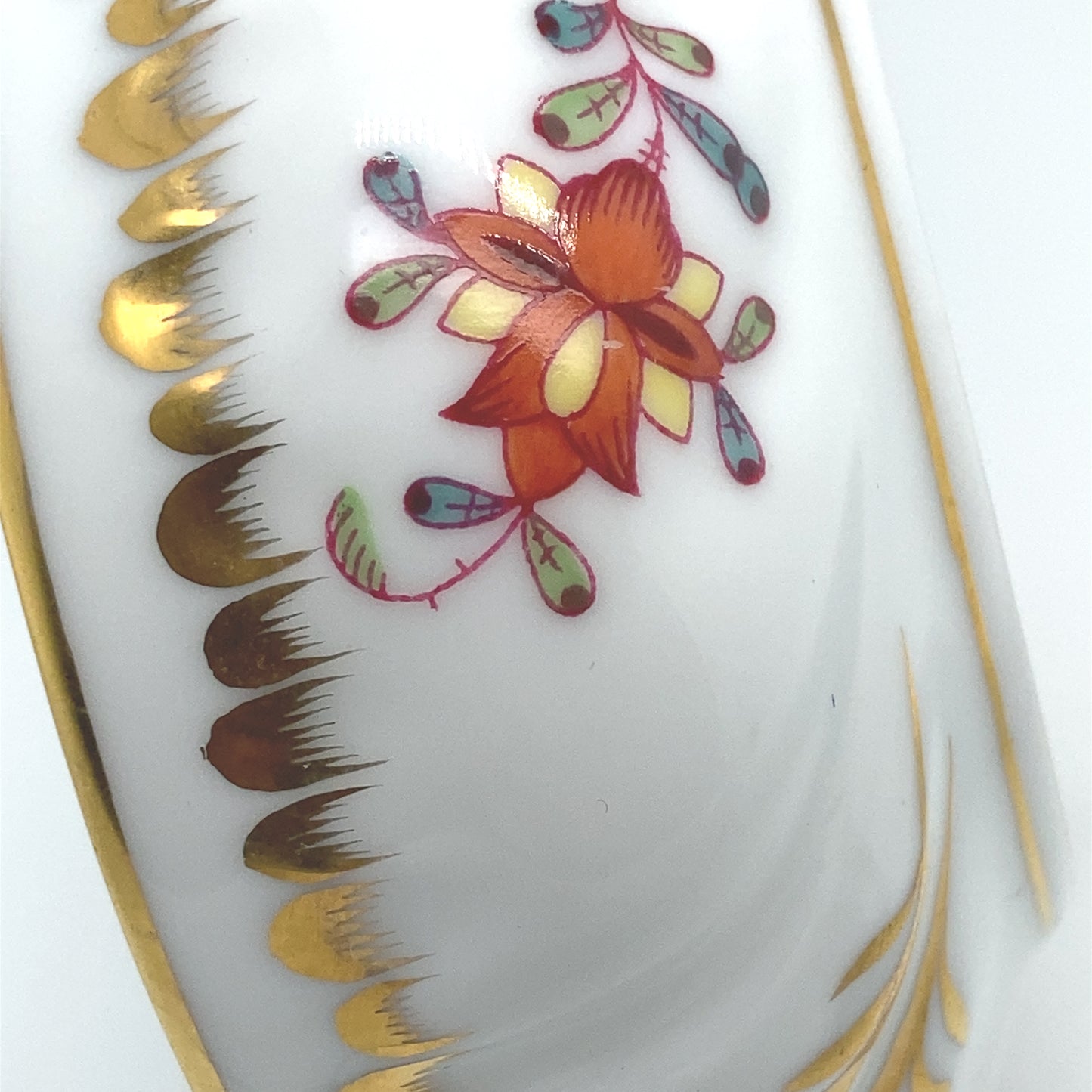 Herend jewelry or candy box from Hungary.  Hand painted designed with gold. Beautiful piece.