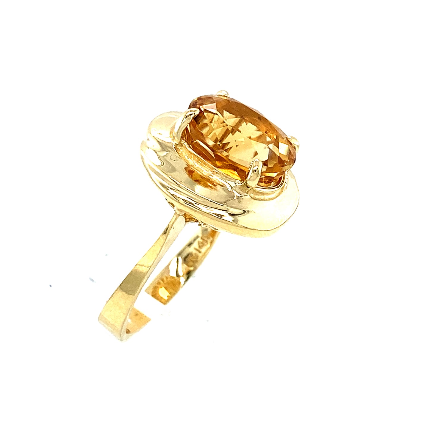 14K Yellow Gold Citrine Cocktail Ring