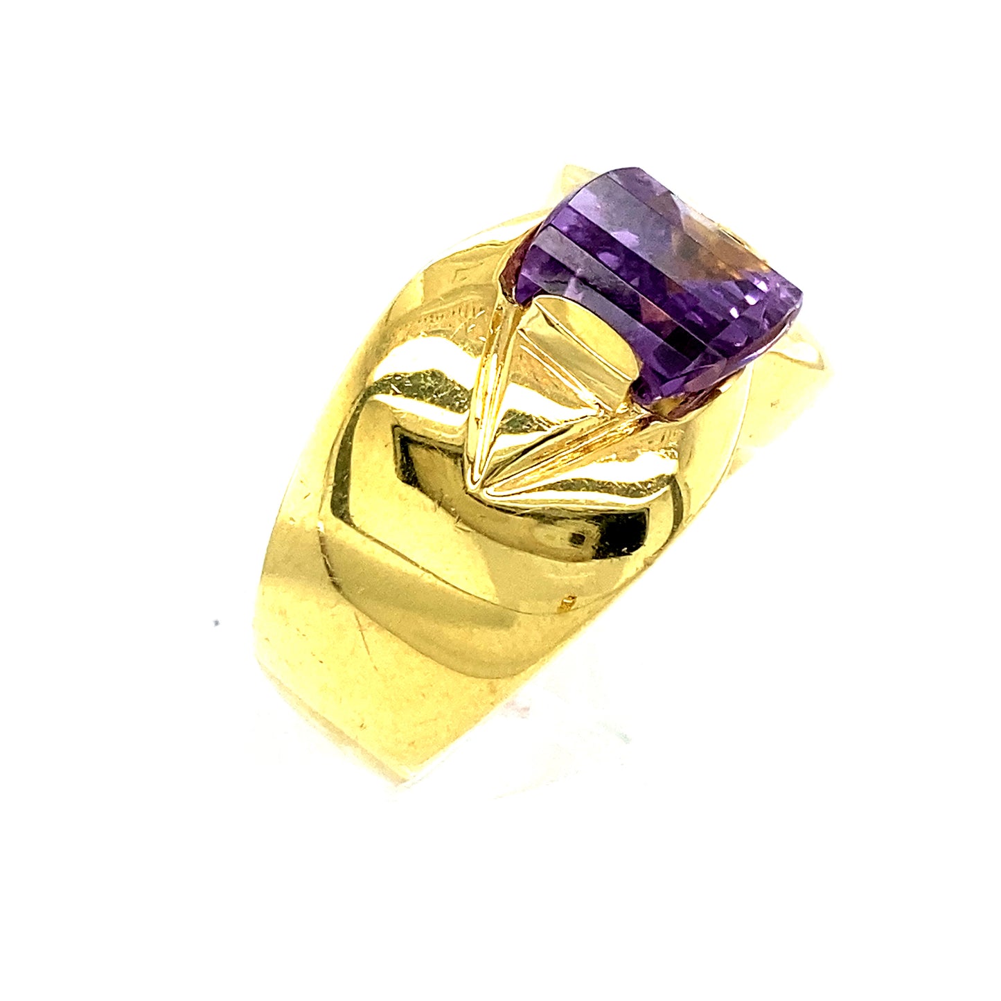 14K Yellow Gold Amethyst Ring