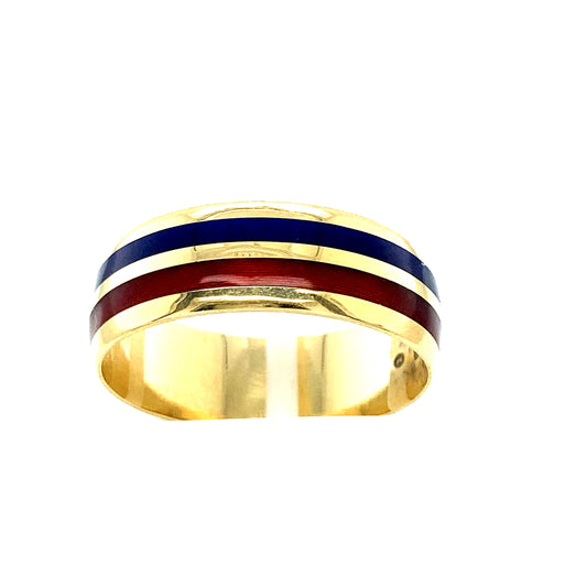 14K Yellow Gold Fire Enamel Band