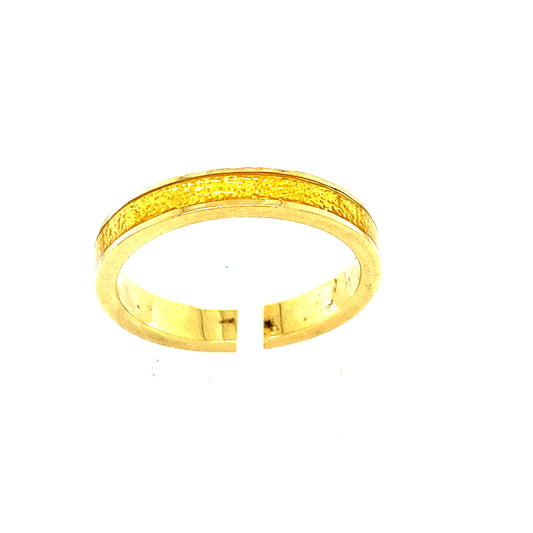 14K Yellow Gold Fire Enamel Band