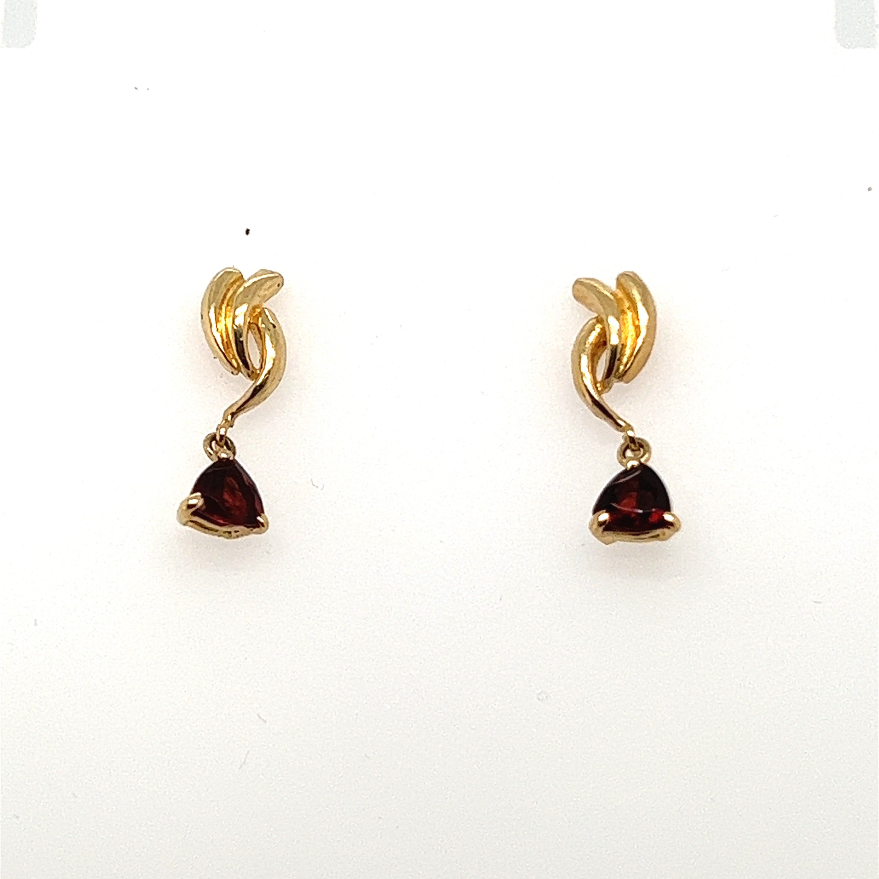 E.W Adams 9ct Yellow Gold Garnet Pear Drop Earrings, Gold/Red at John Lewis  & Partners