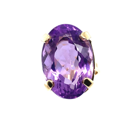 14K Yellow Gold Amethyst Ring