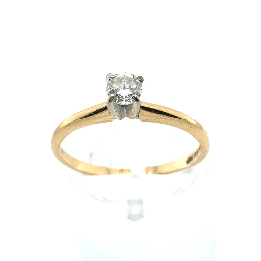 14K Yellow Gold Diamond Engagement Ring